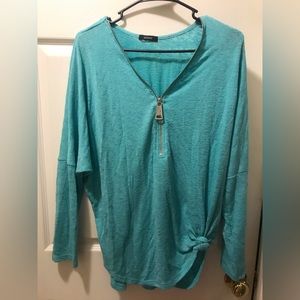 Womens Alfani light blue/teal long sleeve top